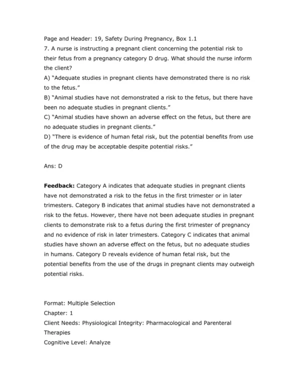Test Bank For Karch's Focus On Nursing Pharmacology Ninth Edition Rebecca Tucker 7 Test Bank For Karch's Focus On Nursing Pharmacology Ninth Edition Rebecca Tucker