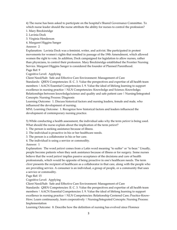 Test Bank For Kozier & Erb's Fundamentals Of Nursing Concepts Process And Practice 11th Edition Audrey T. Berman