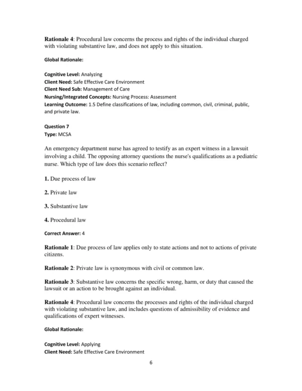 Test Bank For Legal & Ethical Issues In Nursing 6th Edition Ginny Wacker Guido