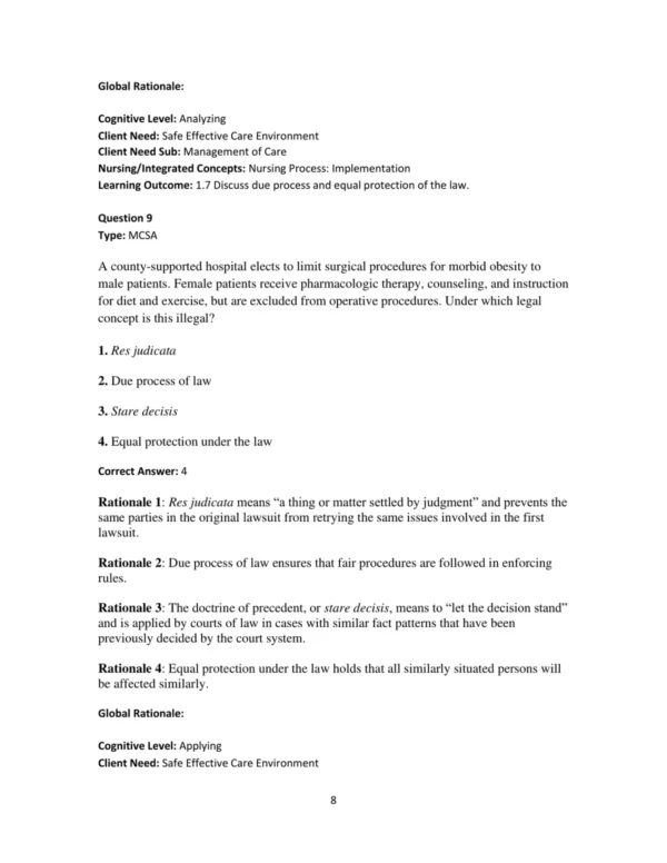 Test Bank For Legal & Ethical Issues In Nursing 6th Edition Ginny Wacker Guido