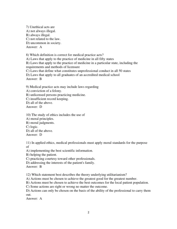 Test Bank For Medical Law And Ethics 6th Edition Bonnie F. Fremgen