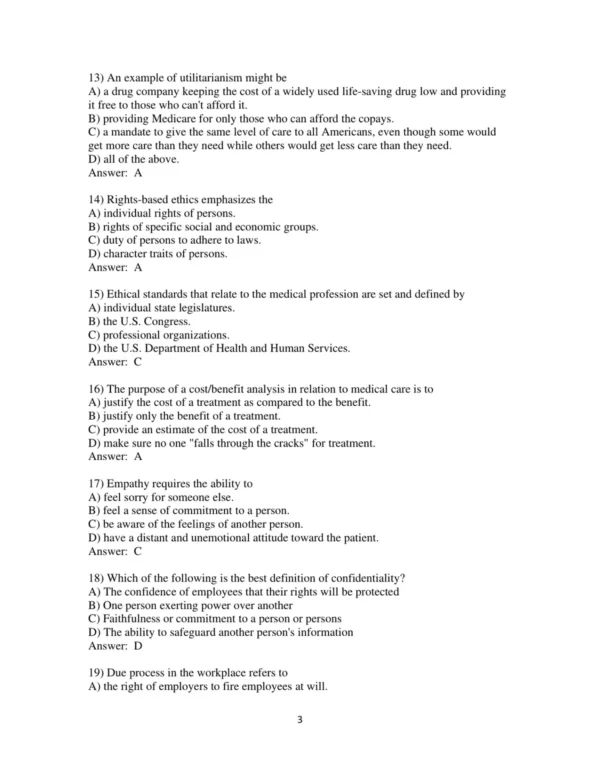 Test Bank For Medical Law And Ethics 6th Edition Bonnie F. Fremgen