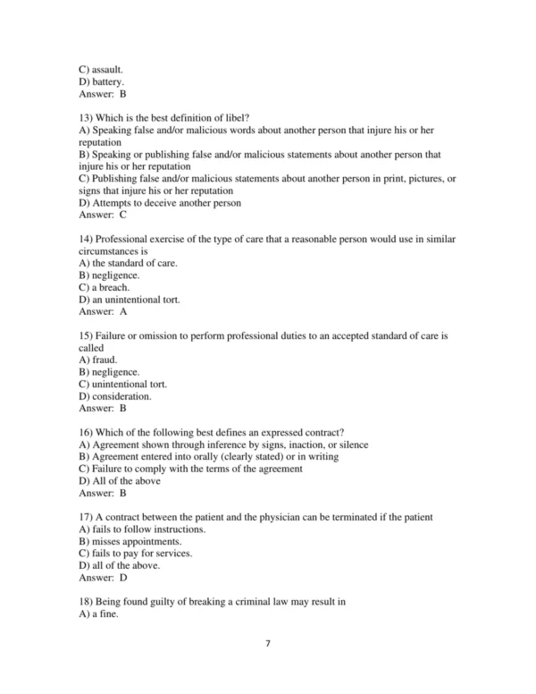 Test Bank For Medical Law And Ethics 6th Edition Bonnie F. Fremgen