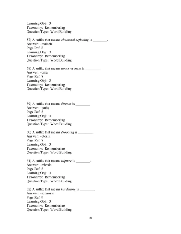 Test Bank For Medical Terminology A Living Language 8th Edition Bonnie F. Fremgen