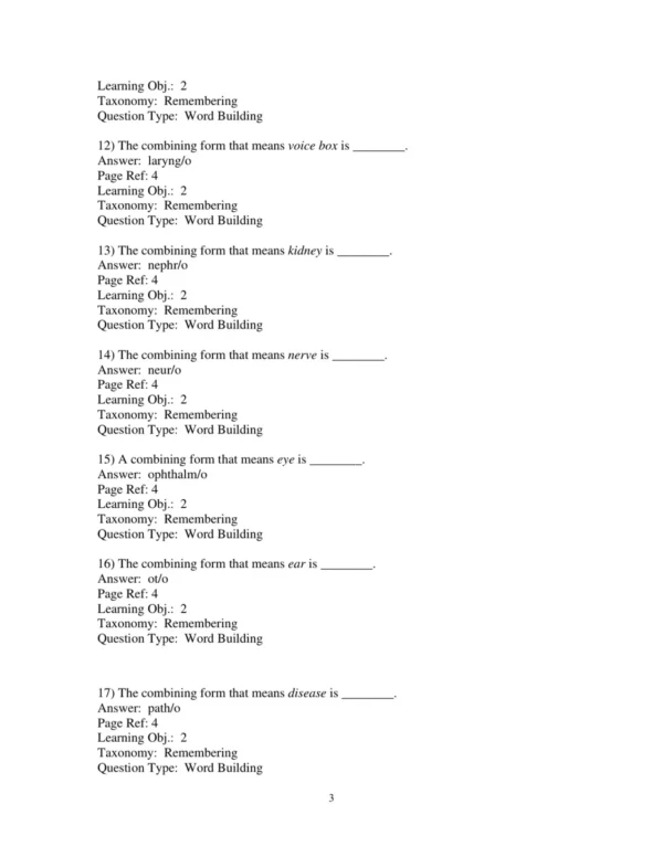 Test Bank For Medical Terminology A Living Language 8th Edition Bonnie F. Fremgen