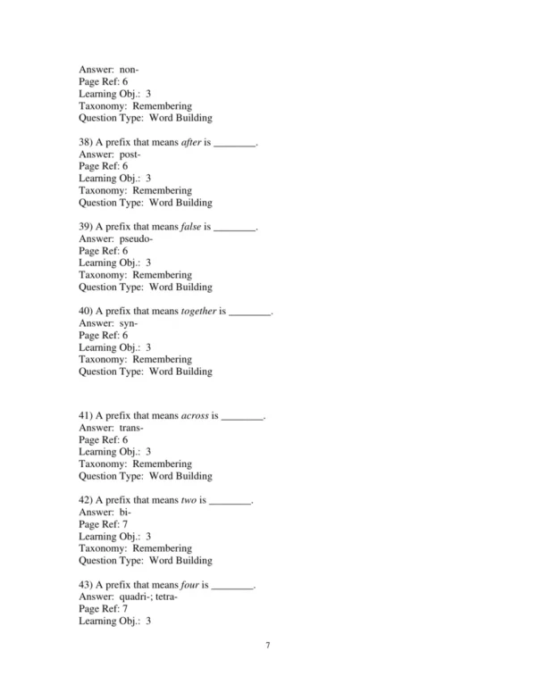 Test Bank For Medical Terminology A Living Language 8th Edition Bonnie F. Fremgen