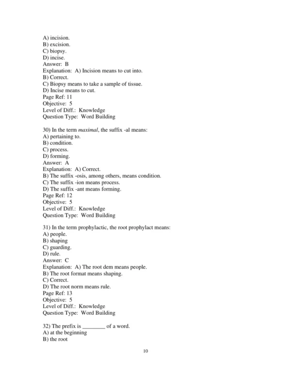 Test Bank For Medical Terminology For Healthcare Professionals 9th Edition Jane Rice