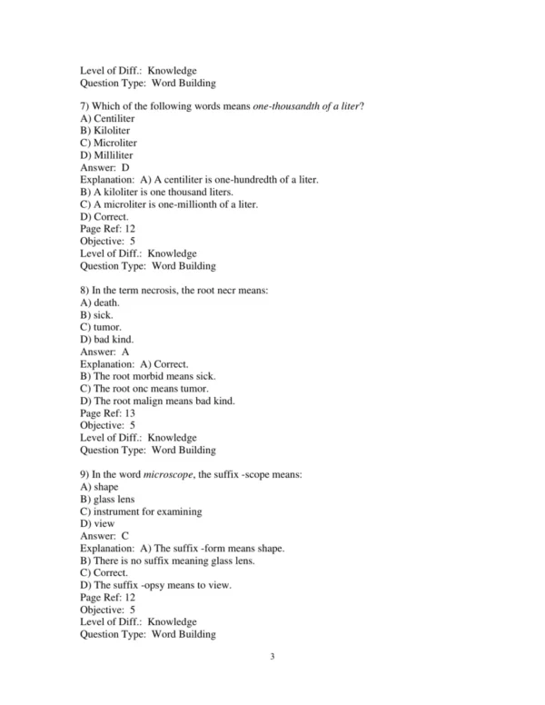 Test Bank For Medical Terminology For Healthcare Professionals 9th Edition Jane Rice
