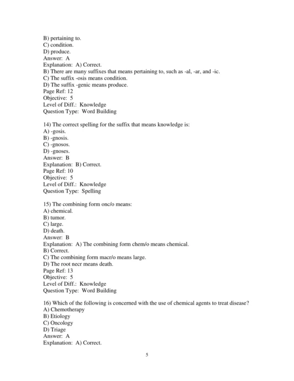 Test Bank For Medical Terminology For Healthcare Professionals 9th Edition Jane Rice