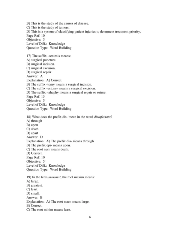 Test Bank For Medical Terminology For Healthcare Professionals 9th Edition Jane Rice