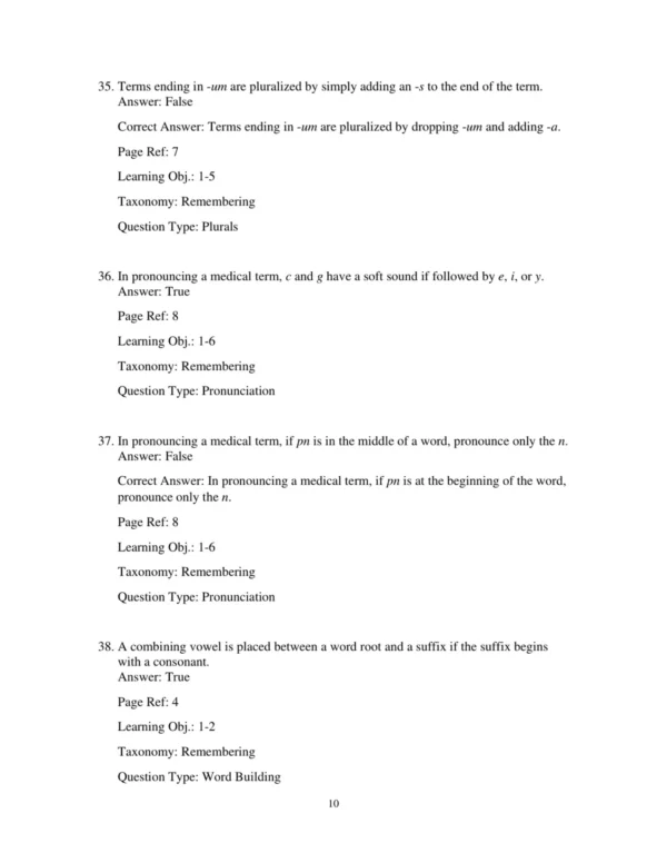 Test Bank For Medical Terminology Get Connected! 2nd Edition Suzanne S Frucht