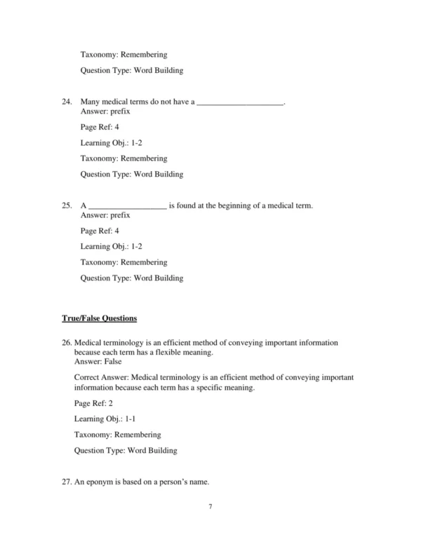 Test Bank For Medical Terminology Get Connected! 2nd Edition Suzanne S Frucht