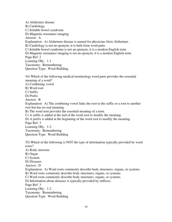 Test Bank For Medical Terminology Get Connected! 3rd Edition Suzanne S Frucht