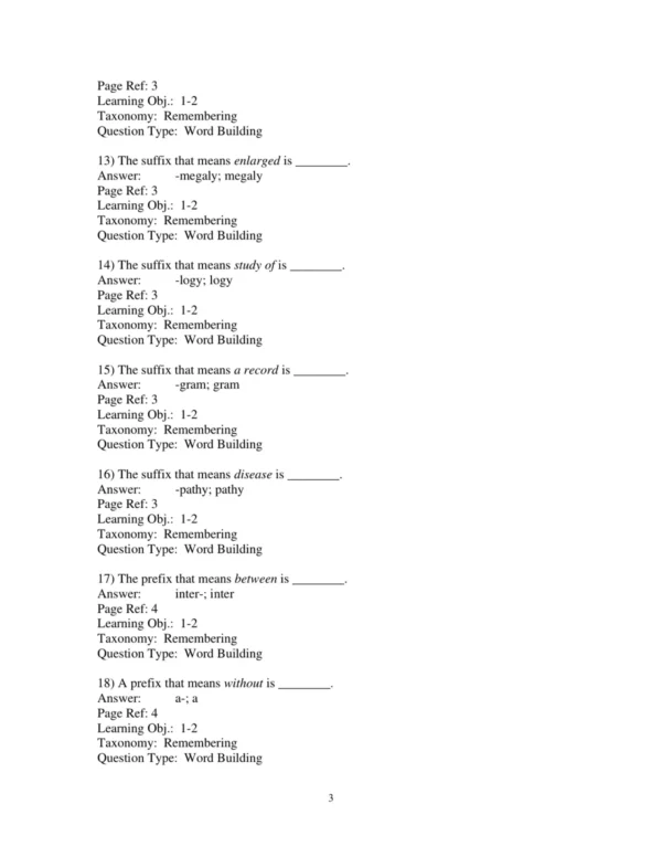 Test Bank For Medical Terminology Get Connected! 3rd Edition Suzanne S Frucht