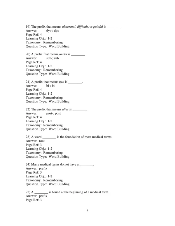 Test Bank For Medical Terminology Get Connected! 3rd Edition Suzanne S Frucht