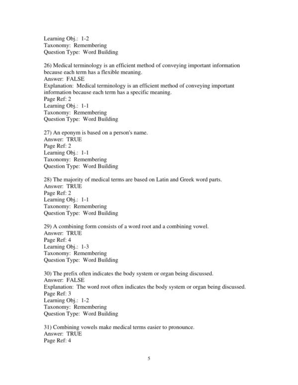 Test Bank For Medical Terminology Get Connected! 3rd Edition Suzanne S Frucht