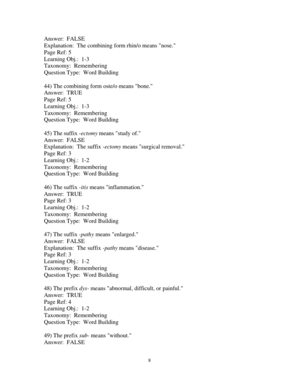 Test Bank For Medical Terminology Get Connected! 3rd Edition Suzanne S Frucht