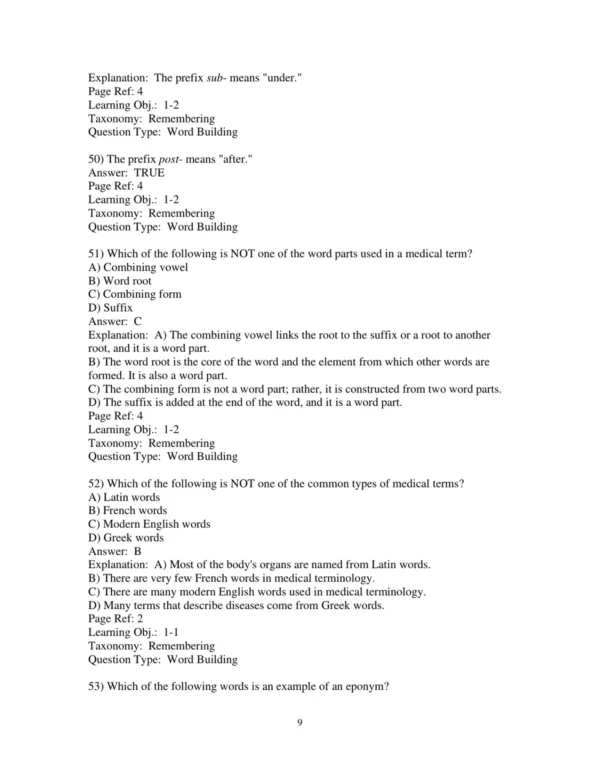 Test Bank For Medical Terminology Get Connected! 3rd Edition Suzanne S Frucht