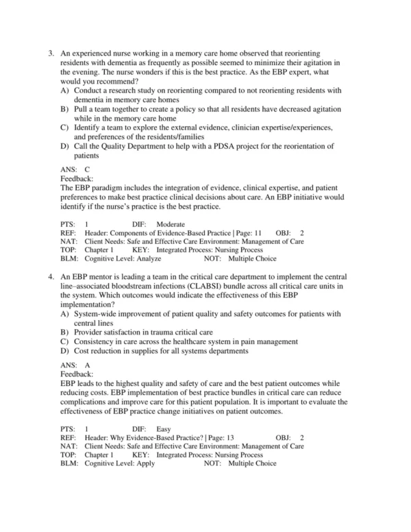 Test Bank For Melnyk And Fineout Overholt Evidence Based Practice In Nursing And Healthcare Fifth Edition Bernadette Mazurek Melnyk' Ellen Fineout Overholt