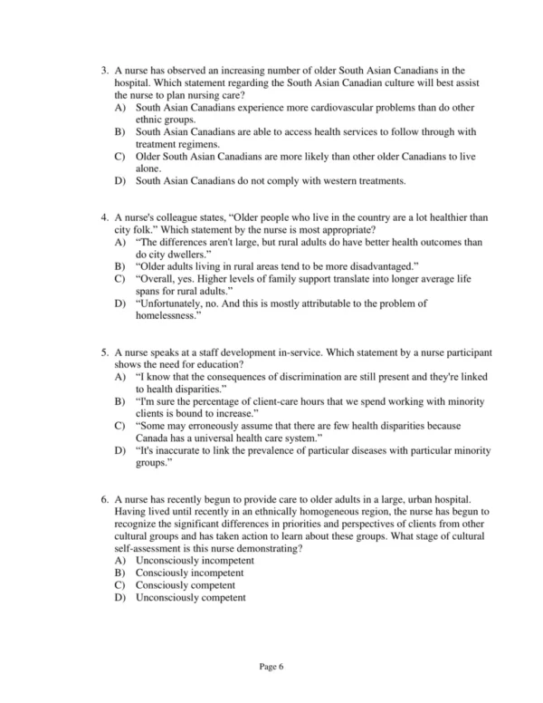 Test Bank For Miller's Nursing For Wellness In Older Adults Canadian Edition Sandra P. Hirst 6 Test Bank For Miller's Nursing For Wellness In Older Adults Canadian Edition Sandra P. Hirst