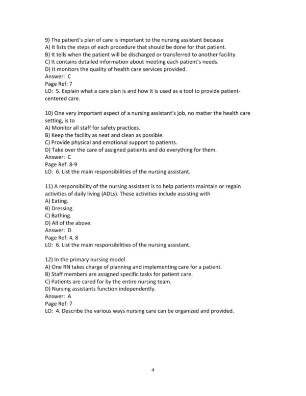 Test Bank For Nursing Assistant The 6th Edition Jolynn Pulliam