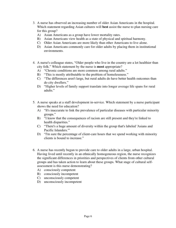 Test Bank For Nursing For Wellness In Older Adults Eighth Edition Carol A. Miller 6 Test Bank For Nursing For Wellness In Older Adults Eighth Edition Carol A. Miller