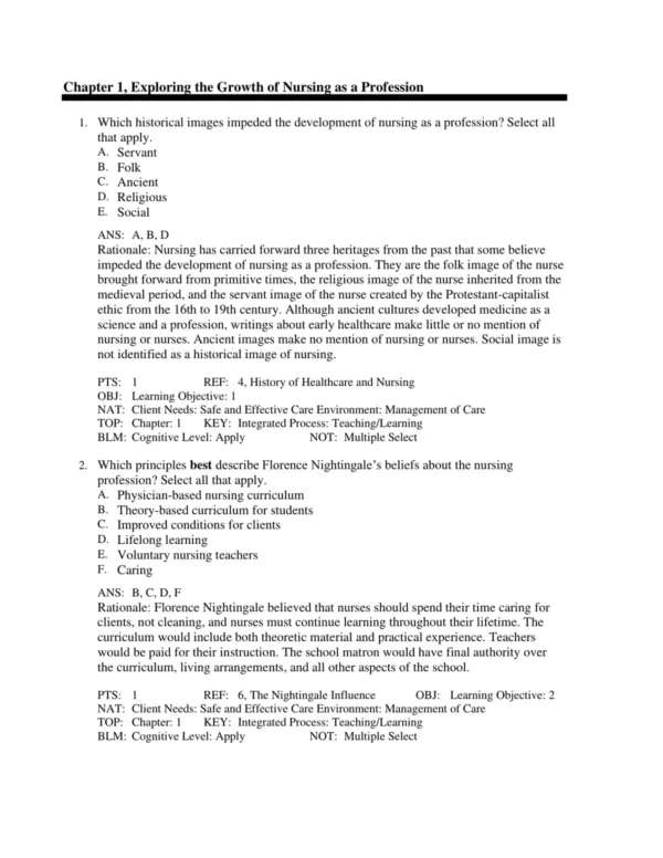 Test Bank For Nursing In Today's World Trends Issues And Management 12th Edition Amy Stegen Buckway