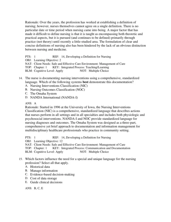 Test Bank For Nursing In Today's World Trends Issues And Management 12th Edition Amy Stegen Buckway