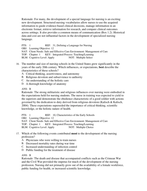 Test Bank For Nursing In Today's World Trends Issues And Management 12th Edition Amy Stegen Buckway