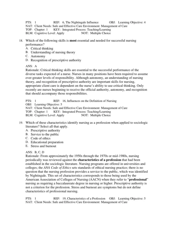 Test Bank For Nursing In Today's World Trends Issues And Management 12th Edition Amy Stegen Buckway