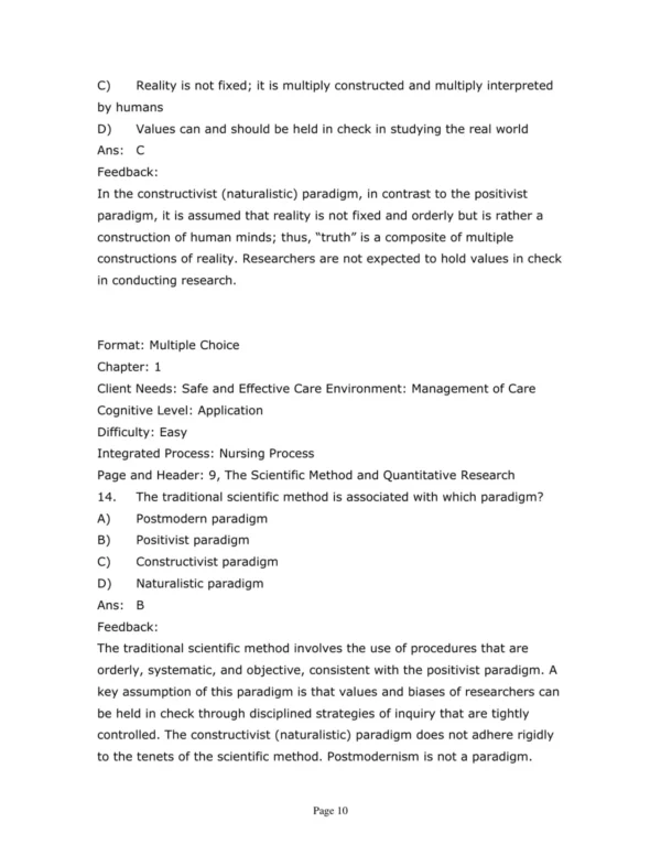 Test Bank For Nursing Research Generating And Assessing Evidence For Nursing Practice Eleventh Edition Denise F. Polit