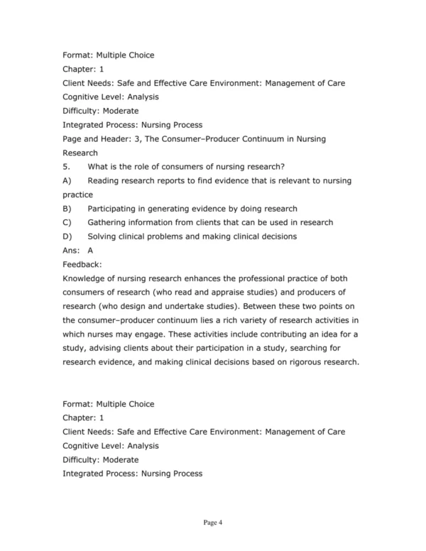 Test Bank For Nursing Research Generating And Assessing Evidence For Nursing Practice Eleventh Edition Denise F. Polit