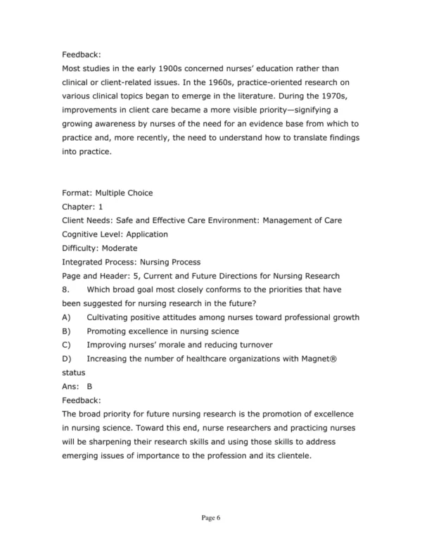 Test Bank For Nursing Research Generating And Assessing Evidence For Nursing Practice Eleventh Edition Denise F. Polit