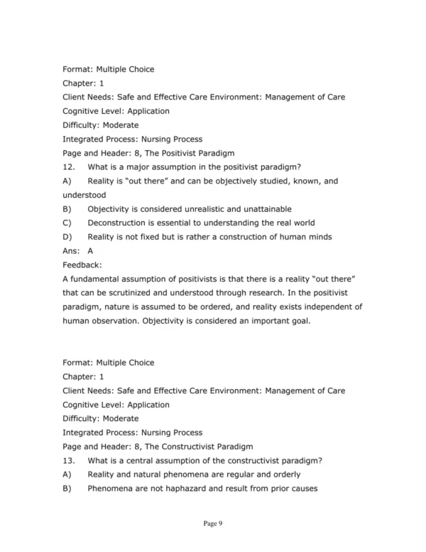 Test Bank For Nursing Research Generating And Assessing Evidence For Nursing Practice Eleventh Edition Denise F. Polit