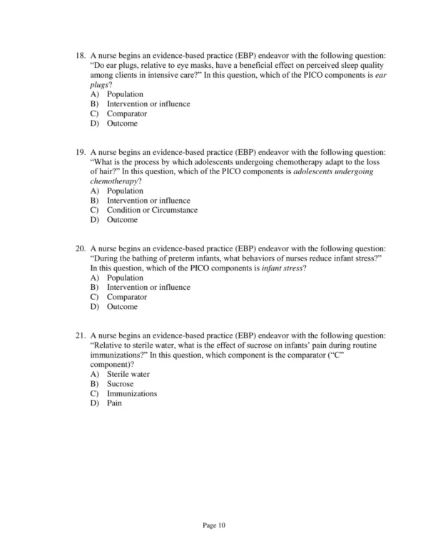 Test Bank For Nursing Research Generating And Assessing Evidence For Nursing Practice Tenth Edition Denise F. Polit