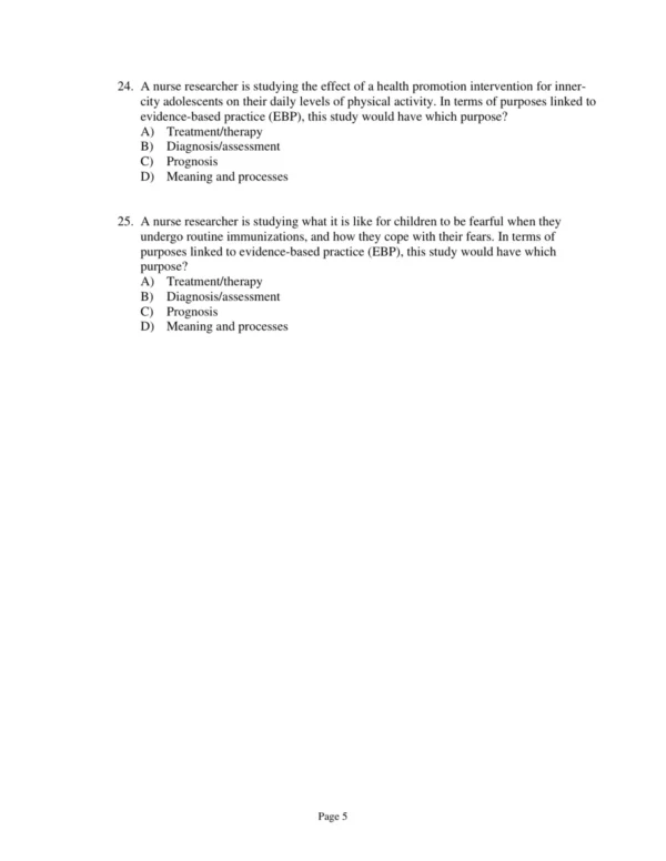 Test Bank For Nursing Research Generating And Assessing Evidence For Nursing Practice Tenth Edition Denise F. Polit