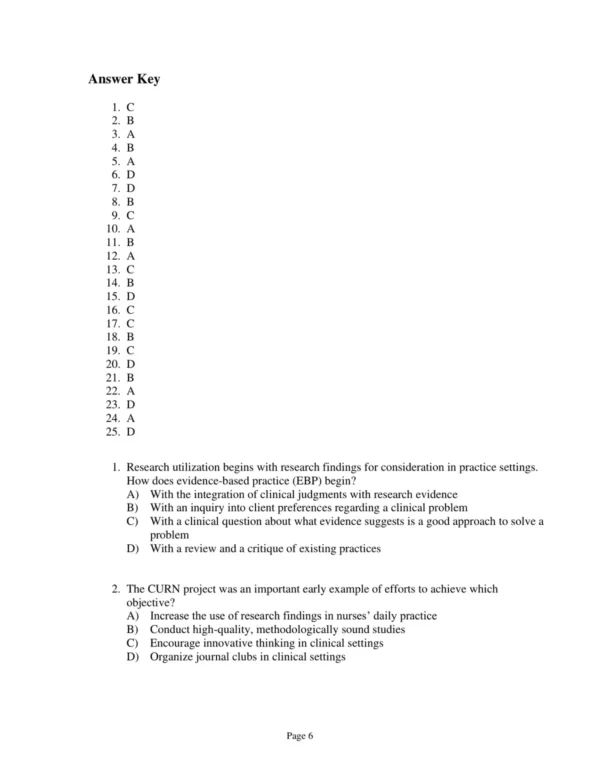 Test Bank For Nursing Research Generating And Assessing Evidence For Nursing Practice Tenth Edition Denise F. Polit