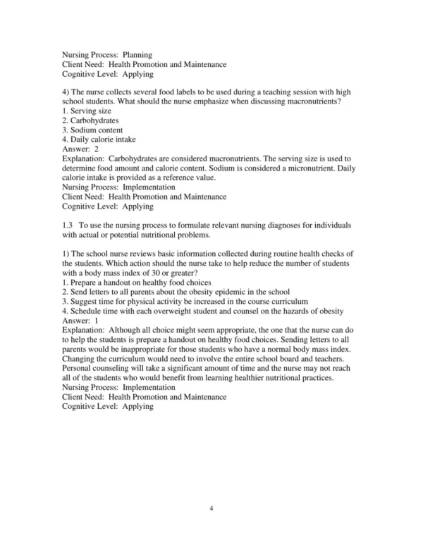 Test Bank For Nutrition And Diet Therapy For Nurses 2nd Edition Sheila Tucker