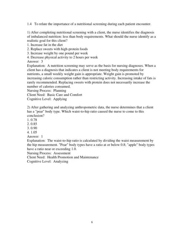 Test Bank For Nutrition And Diet Therapy For Nurses 2nd Edition Sheila Tucker