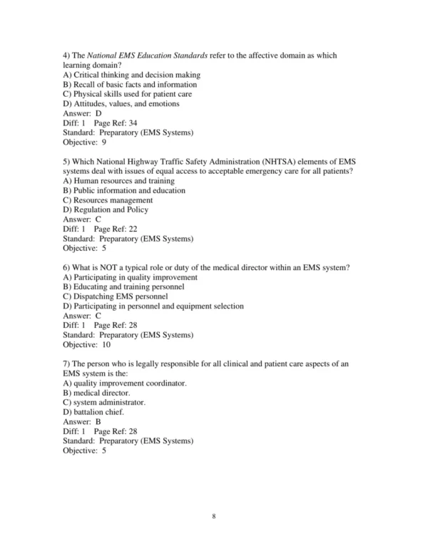 Test Bank For Paramedic Care Principles And Practice Volume 1 6th Edition Bryan E. Bledsoe