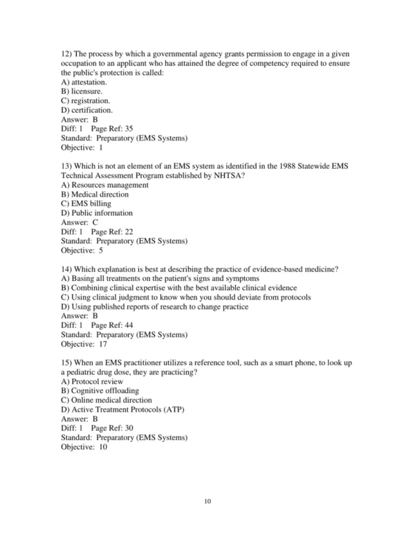 Test Bank For Paramedic Care Principles And Practice Volume 2 6th Edition Bryan E. Bledsoe