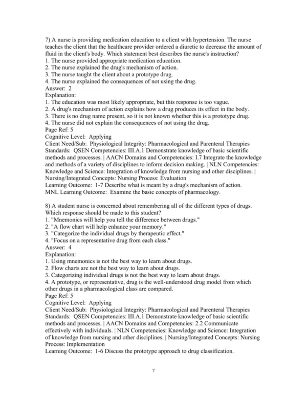 Test Bank For Pharmacology For Nurses A Pathophysiologic Approach 7th Edition Michael P. Adams