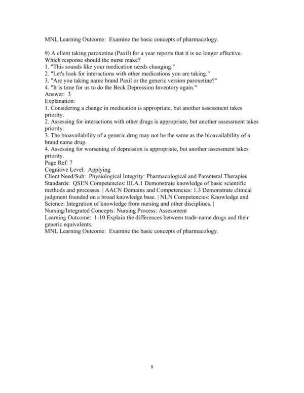 Test Bank For Pharmacology For Nurses A Pathophysiologic Approach 7th Edition Michael P. Adams