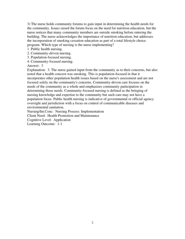 Test Bank For Population And Community Health Nursing 6th Edition Mary Jo Clark 2 Test Bank For Population And Community Health Nursing 6th Edition Mary Jo Clark