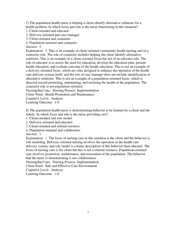 Test Bank For Population And Community Health Nursing 6th Edition Mary Jo Clark 7 Test Bank For Population And Community Health Nursing 6th Edition Mary Jo Clark