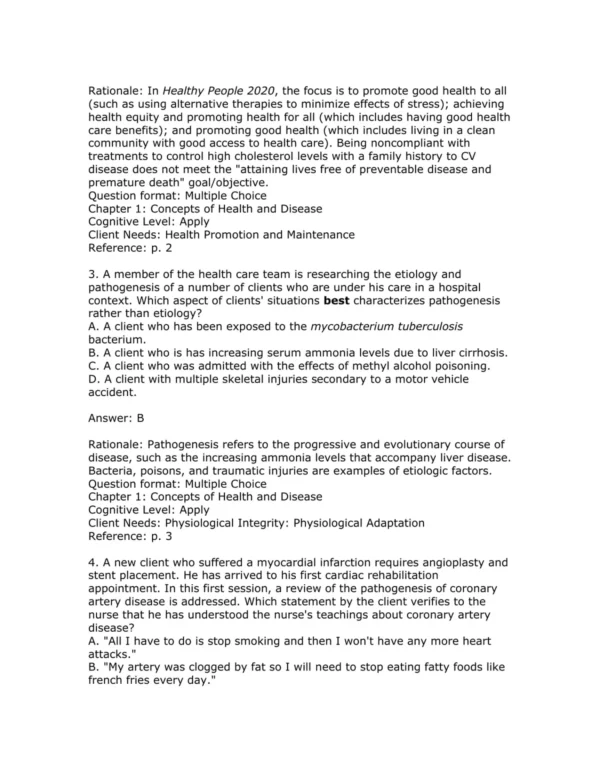 Test Bank For Porth's Essentials Of Pathophysiology Fifth Edition Tommie L. Norris 2 Test Bank For Porth's Essentials Of Pathophysiology Fifth Edition Tommie L. Norris