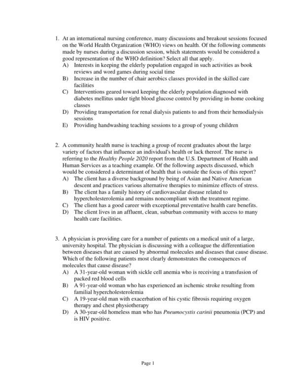 Test Bank For Porth's Pathophysiology Concepts Of Altered Health States Ninth Edition Sheila Grossman