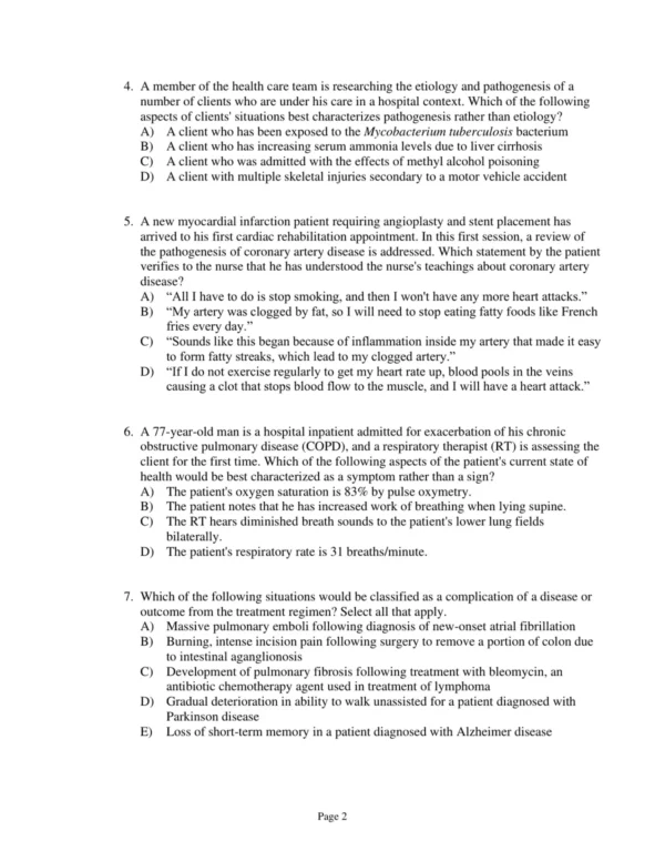 Test Bank For Porth's Pathophysiology Concepts Of Altered Health States Ninth Edition Sheila Grossman