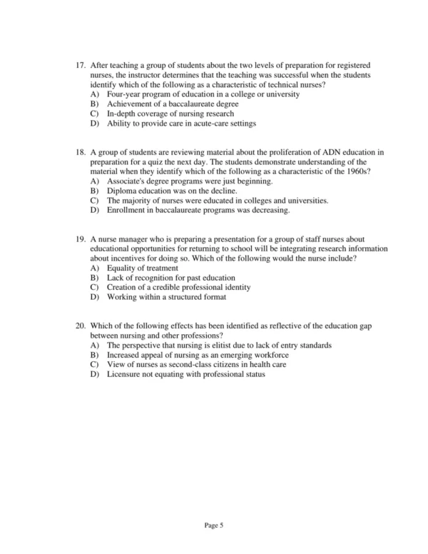 Test Bank For Professional Issues In Nursing Challenges And Opportunities Second Edition Carol J. Huston