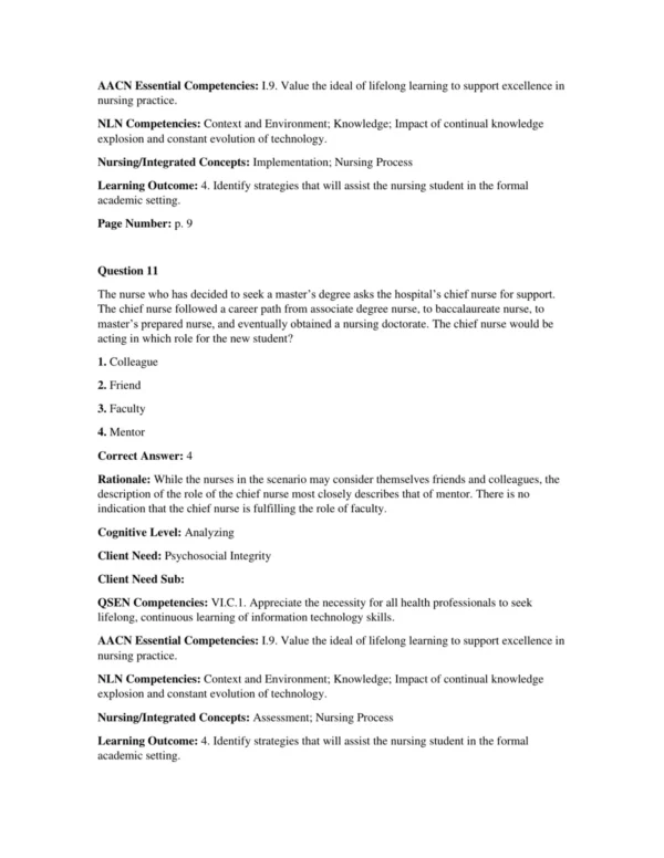Test Bank For Professional Nursing Practice Concepts And Perspectives 7th Edition Kathy Blais 9 Test Bank For Professional Nursing Practice Concepts And Perspectives 7th Edition Kathy Blais